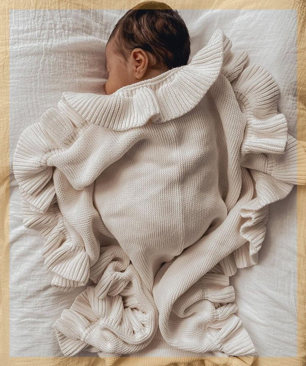 Ruffle and Knitted Newborn Swaddle Wrap